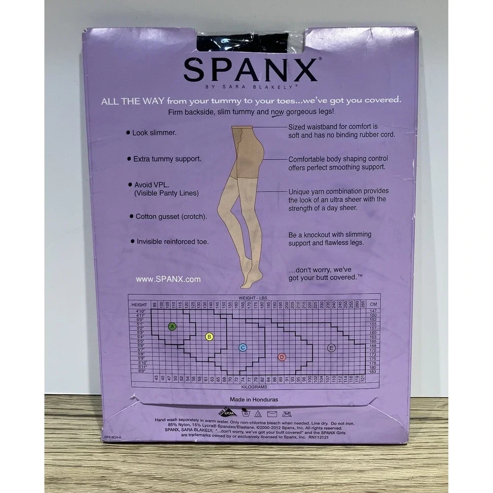 Spanx All The Way Full Length Black Hose Sara Blakely New Size C Super Control